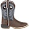 Durango Kids Western Boot, 2 M, Leather, 8 in H, Belgian Brown/Denim Blue DBT0218C - alternate 3